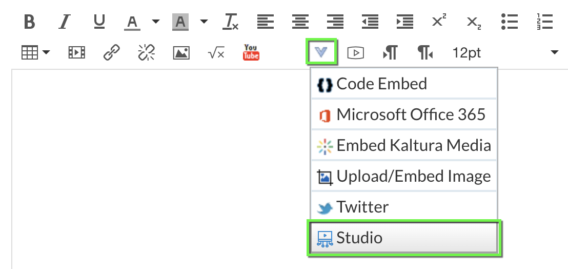 Use Canvas Studio from any Rich Content Editor