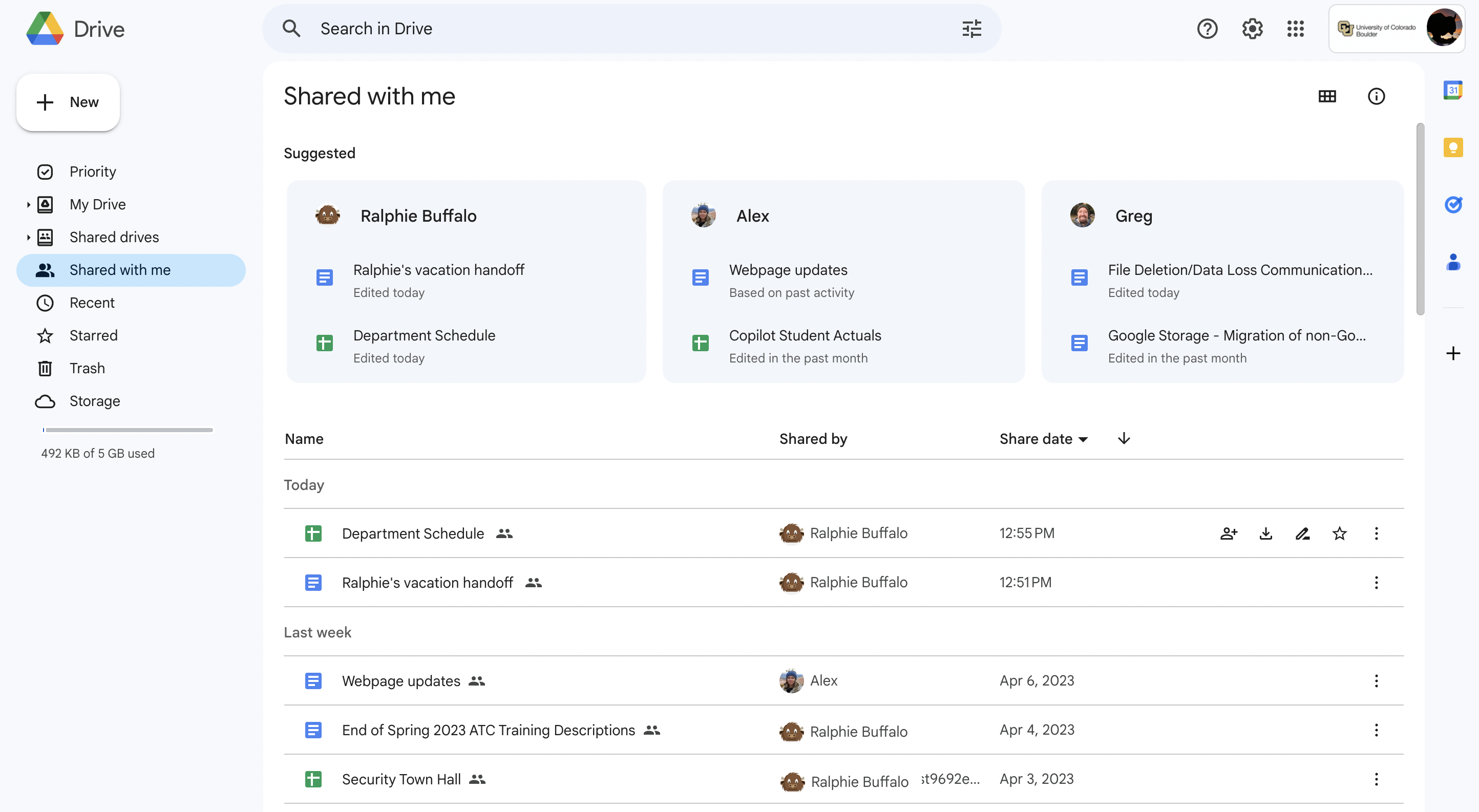 Select Shared with Me to view all shared files